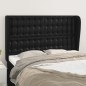 Testiera ad Orecchio Nera 147 x 23 x 118/128 cm in Similpelle Testiera ad Orecchio Nera 147 x 23 x 118/128 cm in Similpelle