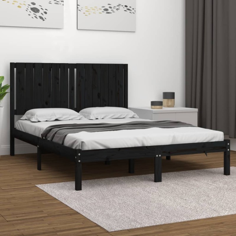 Giroletto Nero in Legno Massello di Pino 140x190 cm Giroletto Nero in Legno Massello di Pino 140x190 cm