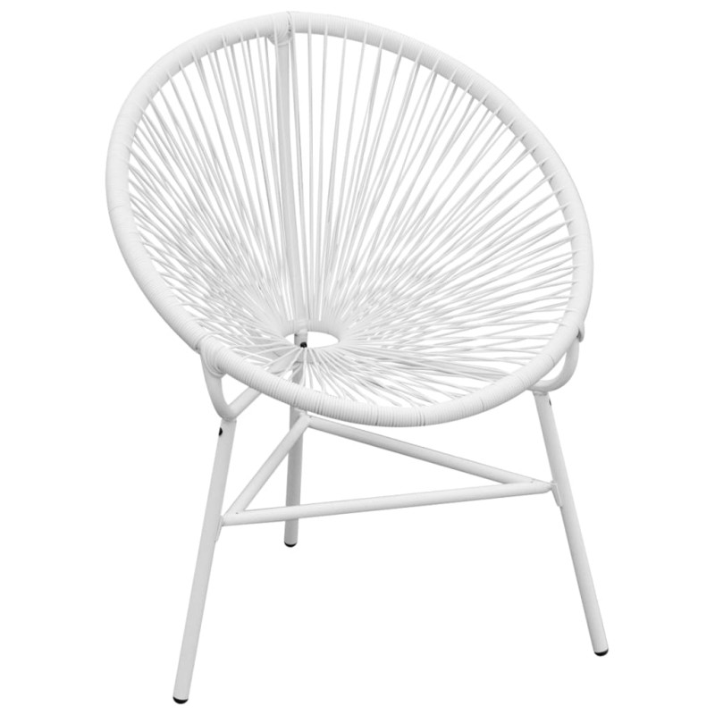 vidaXL Sedia da Giardino Acapulco in Polyrattan Bianco vidaXL Sedia da Giardino Acapulco in Polyrattan Bianco