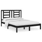 Giroletto Nero in Legno Massello Pino 150x200 cm 5FT King Size Giroletto Nero in Legno Massello Pino 150x200 cm 5FT King Size