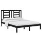 Giroletto Nero in Legno Massello Pino 150x200 cm 5FT King Size Giroletto Nero in Legno Massello Pino 150x200 cm 5FT King Size