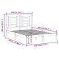 Giroletto Nero in Legno Massello Pino 150x200 cm 5FT King Size Giroletto Nero in Legno Massello Pino 150x200 cm 5FT King Size