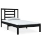 Giroletto Nero in Legno Massello 75x190 cm 2FT6 Small Single Giroletto Nero in Legno Massello 75x190 cm 2FT6 Small Single