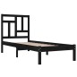 Giroletto Nero in Legno Massello di Pino 90x190 cm 3FT Single