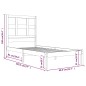 Giroletto Nero in Legno Massello 75x190 cm 2FT6 Small Single Giroletto Nero in Legno Massello 75x190 cm 2FT6 Small Single
