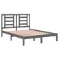 Giroletto Grigio in Legno Massello Pino 135x190 cm 4FT6 Double Giroletto Grigio in Legno Massello Pino 135x190 cm 4FT6 Double
