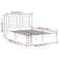 Giroletto Grigio in Legno Massello Pino 135x190 cm 4FT6 Double Giroletto Grigio in Legno Massello Pino 135x190 cm 4FT6 Double