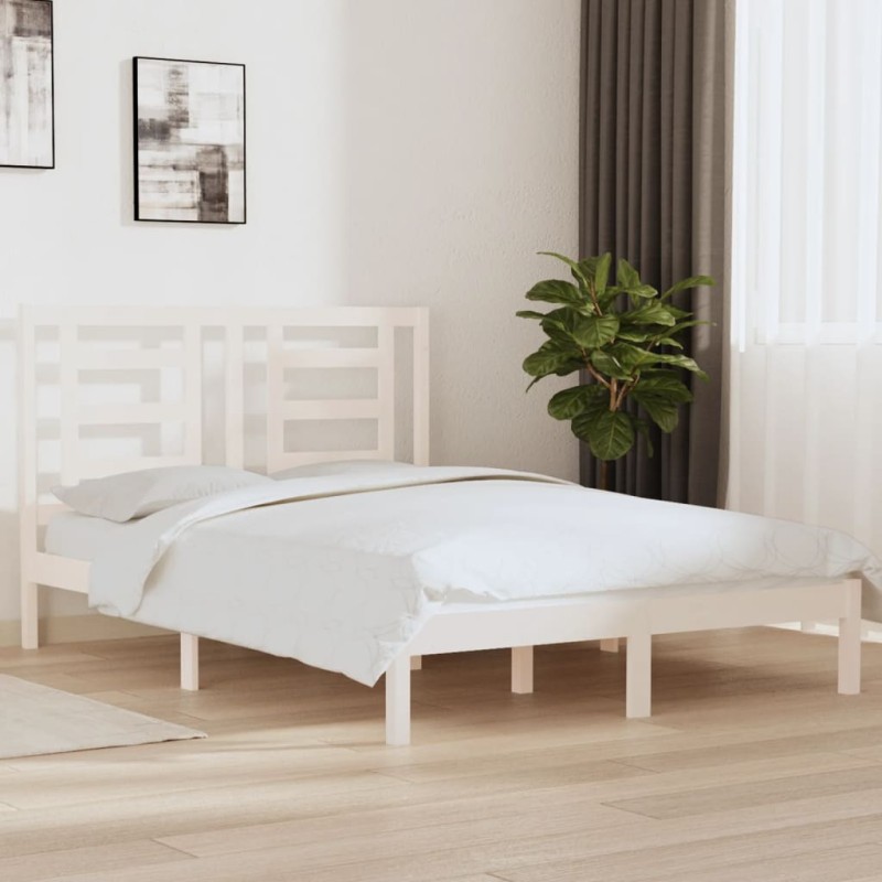 Giroletto Bianco in Legno Massello Pino 150x200cm 5FT King Size Giroletto Bianco in Legno Massello Pino 150x200cm 5FT King Size