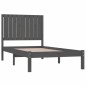 Giroletto Grigio in Legno Massello di Pino 90x190 cm 3FT Single