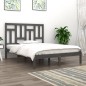 Giroletto Grigio in Legno Massello 120x190 cm 4FT Small Double Giroletto Grigio in Legno Massello 120x190 cm 4FT Small Double
