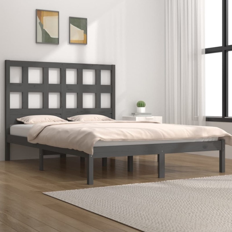 Giroletto Grigio in Legno Massello Pino 150x200cm 5FT King Size Giroletto Grigio in Legno Massello Pino 150x200cm 5FT King Size