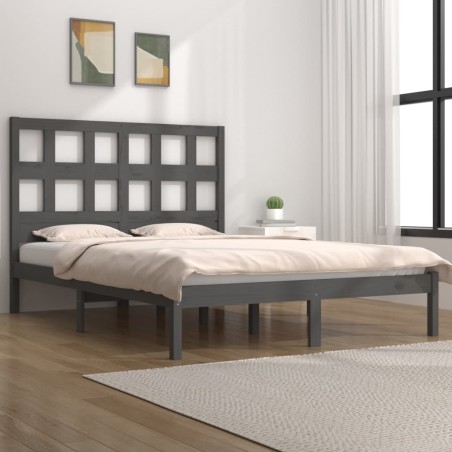 Giroletto Grigio in Legno Massello Pino 150x200cm 5FT King Size