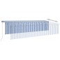 Tenda Sole Retrattile Automatica con Parasole 6x3 m Blu Bianca Tenda Sole Retrattile Automatica con Parasole 6x3 m Blu Bianca