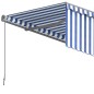 Tenda Sole Retrattile Automatica con Parasole 6x3 m Blu Bianca Tenda Sole Retrattile Automatica con Parasole 6x3 m Blu Bianca