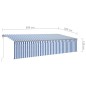 Tenda Sole Retrattile Automatica con Parasole 6x3 m Blu Bianca Tenda Sole Retrattile Automatica con Parasole 6x3 m Blu Bianca