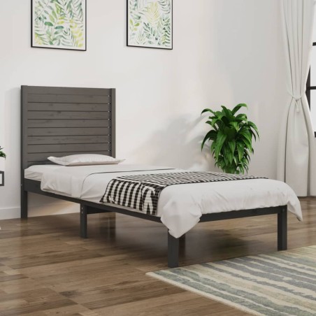 Giroletto Grigio in Legno Massello 90x190 cm 3FT6 Single