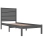 Giroletto Grigio in Legno Massello 90x190 cm 3FT6 Single Giroletto Grigio in Legno Massello 90x190 cm 3FT6 Single