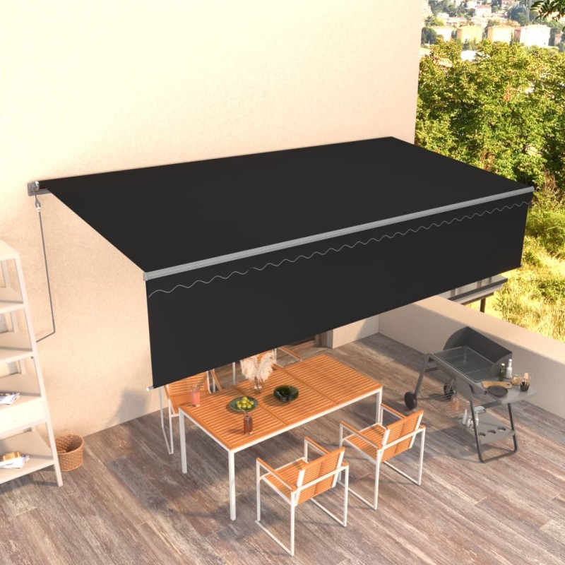 Tenda da Sole Retrattile Automatica con Parasole 6x3m Antracite Tenda da Sole Retrattile Automatica con Parasole 6x3m Antracite
