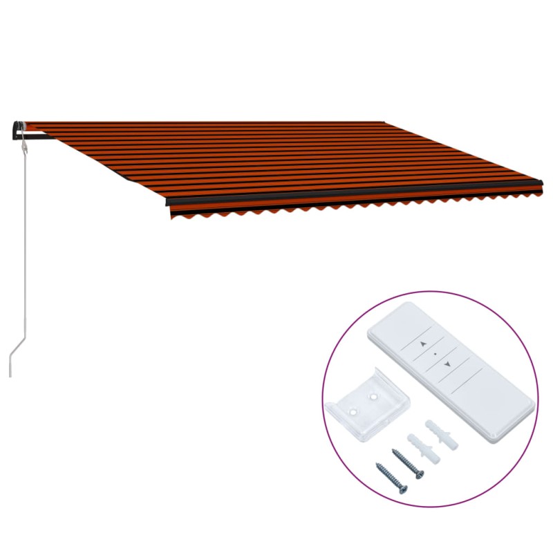 Tenda da Sole Retrattile Automatica 600x300cm Arancio e Marrone Tenda da Sole Retrattile Automatica 600x300cm Arancio e Marrone