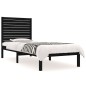 Giroletto Nero in Legno Massello 75x190 cm 2FT6 Small Single