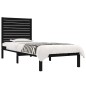 Giroletto Nero in Legno Massello 75x190 cm 2FT6 Small Single
