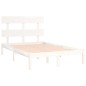 vidaXL Giroletto Bianco in Legno Massello 160x200 cm