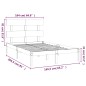 vidaXL Giroletto Bianco in Legno Massello 160x200 cm