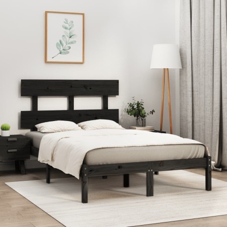 Giroletto Nero in Legno Massello 120x190 cm 4FT Small Double