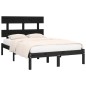 Giroletto Nero in Legno Massello 120x190 cm 4FT Small Double Giroletto Nero in Legno Massello 120x190 cm 4FT Small Double