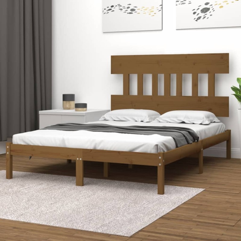 Giroletto Miele in Legno Massello 150x200 cm 5FT King Size Giroletto Miele in Legno Massello 150x200 cm 5FT King Size