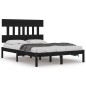 vidaXL Giroletto Nero in Legno Massello 200x200 cm vidaXL Giroletto Nero in Legno Massello 200x200 cm