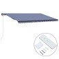 Tenda da Sole Retrattile Automatica 600x300 cm Blu e Bianca Tenda da Sole Retrattile Automatica 600x300 cm Blu e Bianca