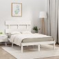 Giroletto Bianco in Legno Massello 135x190 cm 4FT6 Double Giroletto Bianco in Legno Massello 135x190 cm 4FT6 Double