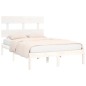 Giroletto Bianco in Legno Massello 135x190 cm 4FT6 Double Giroletto Bianco in Legno Massello 135x190 cm 4FT6 Double
