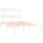 Giroletto Bianco in Legno Massello 135x190 cm 4FT6 Double Giroletto Bianco in Legno Massello 135x190 cm 4FT6 Double