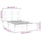 Giroletto Bianco in Legno Massello 135x190 cm 4FT6 Double Giroletto Bianco in Legno Massello 135x190 cm 4FT6 Double