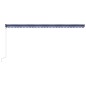 Tenda da Sole Retrattile Automatica 600x300 cm Blu e Bianca Tenda da Sole Retrattile Automatica 600x300 cm Blu e Bianca