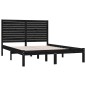 Giroletto Nero in Legno Massello 150x200 cm 5FT King Size