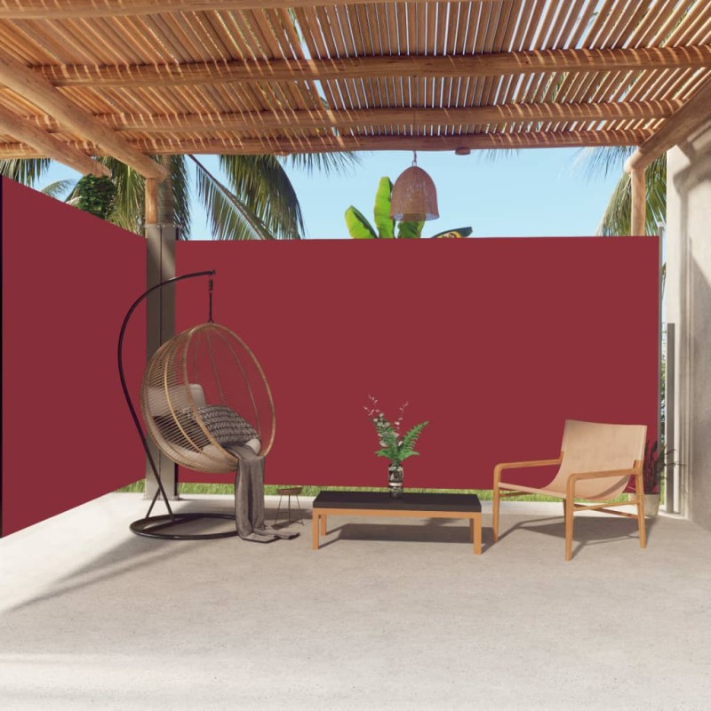 Tenda da Sole Laterale Retrattile Rossa 200x600 cm Tenda da Sole Laterale Retrattile Rossa 200x600 cm