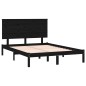 Giroletto Nero in Legno Massello 135x190 cm 4FT6 Double Giroletto Nero in Legno Massello 135x190 cm 4FT6 Double