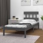 Giroletto Grigio in Legno Massello 90x190 cm 3FT6 Single Giroletto Grigio in Legno Massello 90x190 cm 3FT6 Single