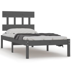Giroletto Grigio in Legno Massello 90x190 cm 3FT6 Single