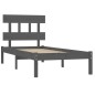 Giroletto Grigio in Legno Massello 90x190 cm 3FT6 Single Giroletto Grigio in Legno Massello 90x190 cm 3FT6 Single