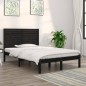 Giroletto Nero in Legno Massello 120x190 cm 4FT Small Double Giroletto Nero in Legno Massello 120x190 cm 4FT Small Double