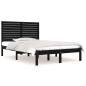 Giroletto Nero in Legno Massello 120x190 cm 4FT Small Double Giroletto Nero in Legno Massello 120x190 cm 4FT Small Double