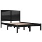 Giroletto Nero in Legno Massello 120x190 cm 4FT Small Double Giroletto Nero in Legno Massello 120x190 cm 4FT Small Double