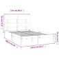 Giroletto Nero in Legno Massello 150x200 cm 5FT King Size