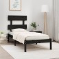 Giroletto Nero in Legno Massello 75x190 cm 2FT6 Small Single Giroletto Nero in Legno Massello 75x190 cm 2FT6 Small Single