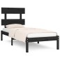 Giroletto Nero in Legno Massello 75x190 cm 2FT6 Small Single Giroletto Nero in Legno Massello 75x190 cm 2FT6 Small Single