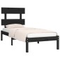 Giroletto Nero in Legno Massello 75x190 cm 2FT6 Small Single Giroletto Nero in Legno Massello 75x190 cm 2FT6 Small Single